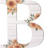 Large Wooden Letters 12 Inch Rustic Wooden Letters B for Wall Decor Home Wood Letters Sunflower Big Wood Wall Letters Decor for Living Room Bedroom Pa