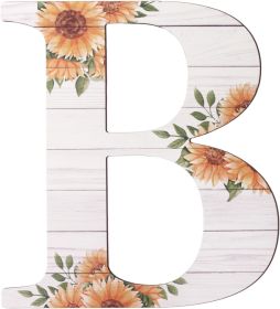 Large Wooden Letters 12 Inch Rustic Wooden Letters B for Wall Decor Home Wood Letters Sunflower Big Wood Wall Letters Decor for Living Room Bedroom Pa