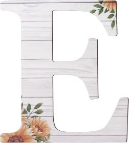 Large Wooden Letters 12 Inch Rustic Wooden Letters E for Wall Decor Home Wood Letters Sunflower Big Wood Wall Letters Decor for Living Room Bedroom Pa