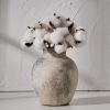 Ceramic Decorative Flower Vase | 6 Inch Pottery Rustic Farmhouse | Boho | Whitewashed Terracotta Vase for Home Decor, Table, Living Room, Bathroom