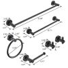 Bathroom Hardware Set, Thicken Space Aluminum 3 PCS Towel bar Set- Matte Black 16-27 Inches Adjustable Bathroom Accessories Set