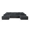 134" Cloud Sectional Sofa with U-Shape Chaise and Side Pockets and Cup holder , Modern Modular Design, Deep Seating