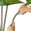 Artificial Dracaena Tree 5 ft, Fake Palm Tropical Plants with White Tall Planter, Faux Floor Silk Plant in Pot