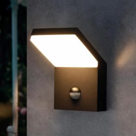 Inowel Wall Light Outdoor LED Wall Mount Lamp Wall Sconce With Motion Sensor Lantern Fixture 19231 (Option: Black)