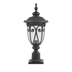 24in H 1-pack Vintage Black Outdoor Post Lantern - Waterproof Aluminum Lamp Post Light With Bubble Glass, Decorative Garden Pathway Lighting For (Option: Default)