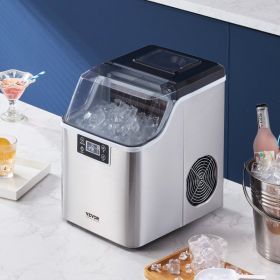 Portable Countertop Ice Maker 45Lbs/24H Self-Cleaning With Scoop Basket Home Bar (Option: Silver)