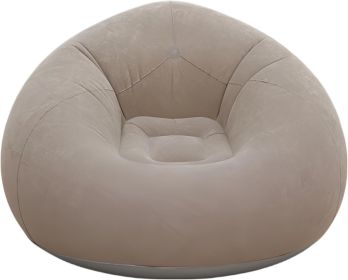 Beanless Bag Inflatable Chair, Air Sofa Outdoor Inflatable Lazy Sofa Chair No Filler,Washable Couch Bean Bag Chair Folding (Color: Grey)