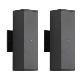 Outdoor Wall Light Fixture,Exterior Lighting Fixtures,Dusk To Dawn Modern Sconce Lights For Porch Patio Garage Front Door  Black,Square,with Sens (Option: Default)