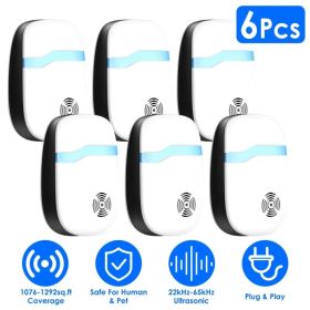 6 Packs Ultrasonic Pest Repellers Electric Plug-In Indoor Pest Control Mouse Repellent Chaser Deterrent Rodent Chaser For Home Kitchen Office War (Option: 6PCS)