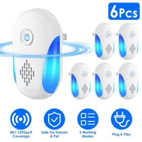 6 Packs Ultrasonic Pest Repellers Electric Plug-In Indoor Pest Control (Option: 6PCS)